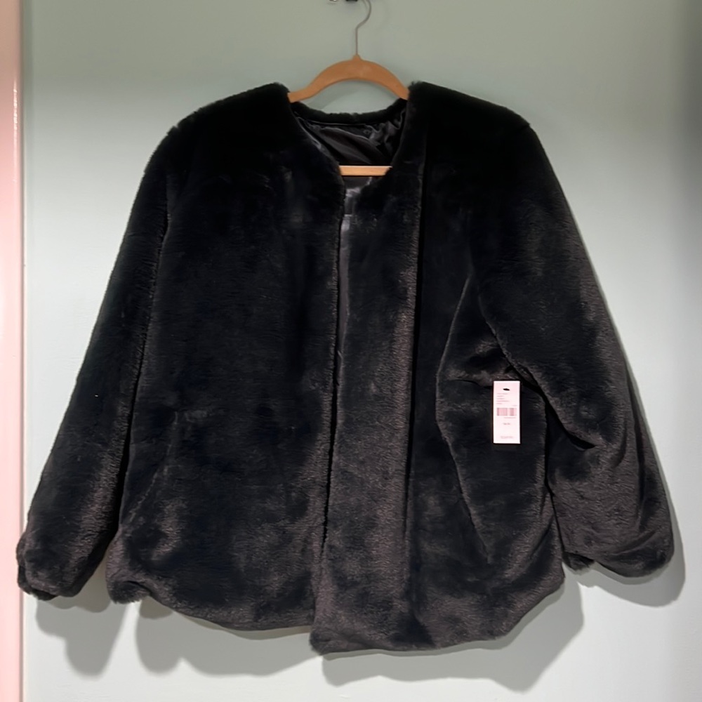 Lane Bryant 18/20 blue/grey faux fur coat